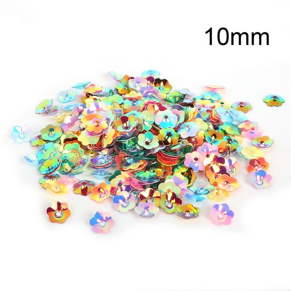 20g/- pack met 4/6/8/10mm bloemenpailletten voor knutselen, handwerken en naaien, decoratie, pvc-pailletten, fittingen, doe-het-zelfkledingaccessoires: Ca. 600 stuks