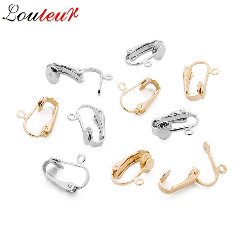 LOULEUR 20pcs 13.5*16.5mm No Pierced Non-piercing Earcuff Ear U Shape Clip-on Clip Earrings For Women Jewelry