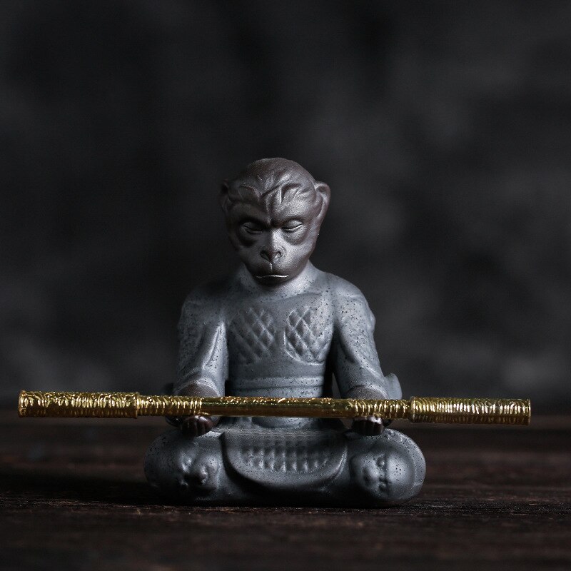 Kreative Affen Tonne Tee Ornamente Mahatma Rückkehr Auto Dekoration Tee-einstellen Tee Zeremonie mit Null Tonne Tee Haustier Mini Tee einstellen: MonkeyF