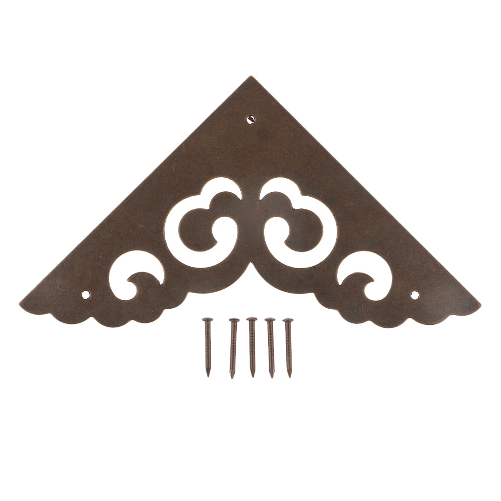 Retro stil dekorativ hjørneplate sikre hjørner beskyttere kantdeksel dekorative hjørnevern messing skyet hul ut