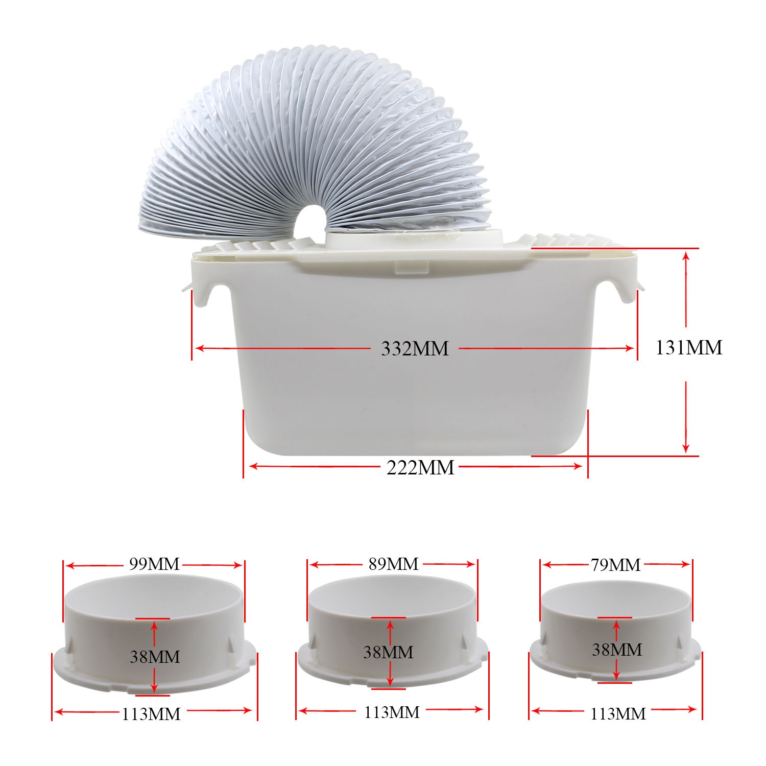 Kits de condenseur pour sèche-linge universel, Kit de ventilation avec tuyau de 6 pouces, une partie de la boîte avec un conduit d&#39;échappement Flexible en PVC