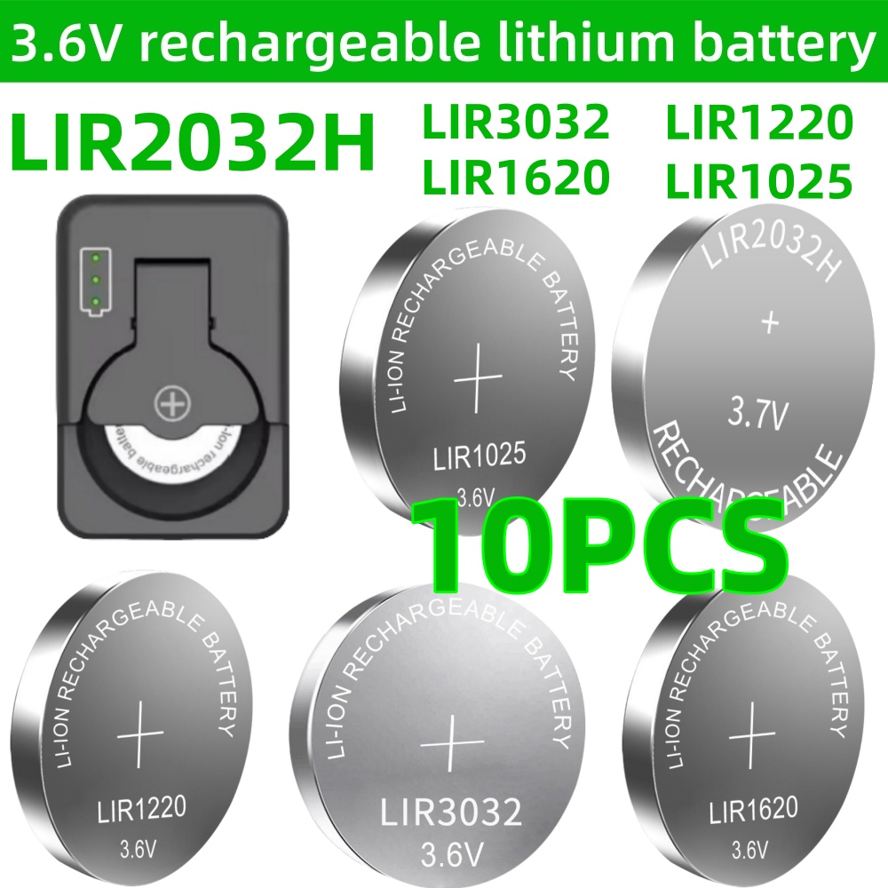10PCS LIR2032H LIR3032 LIR1220 LIR1025 LIR1620 3,6 V Lithium-Akku Ersetzt CR2032 1220 1620 1025 3032 knopfzelle