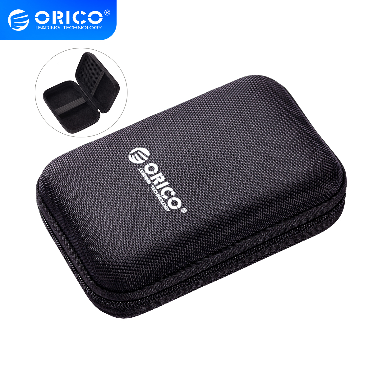 ORICO Caja para HDD de 2,5 pulgadas, bolsa para disco duro portátil para disco duro externo, caja para HDD portátil, protección de almacenamiento, negro/rojo/azul