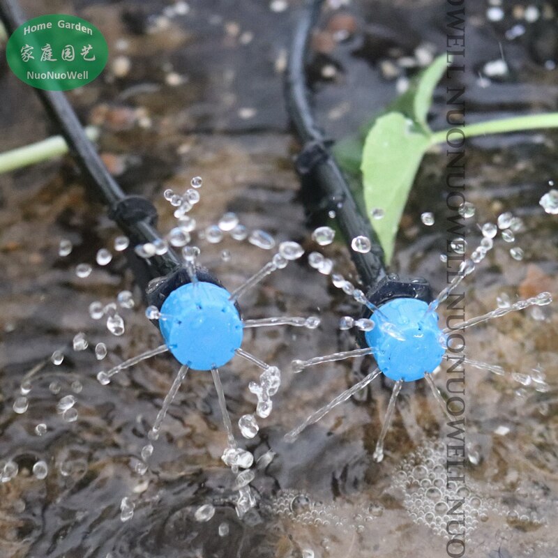 500~10pcs Adjustable Blue 8-Hole Irrigation Drippers Drip Head Sprinklers Bonsai Flower Drip Irrigation System Nozzles Emitters