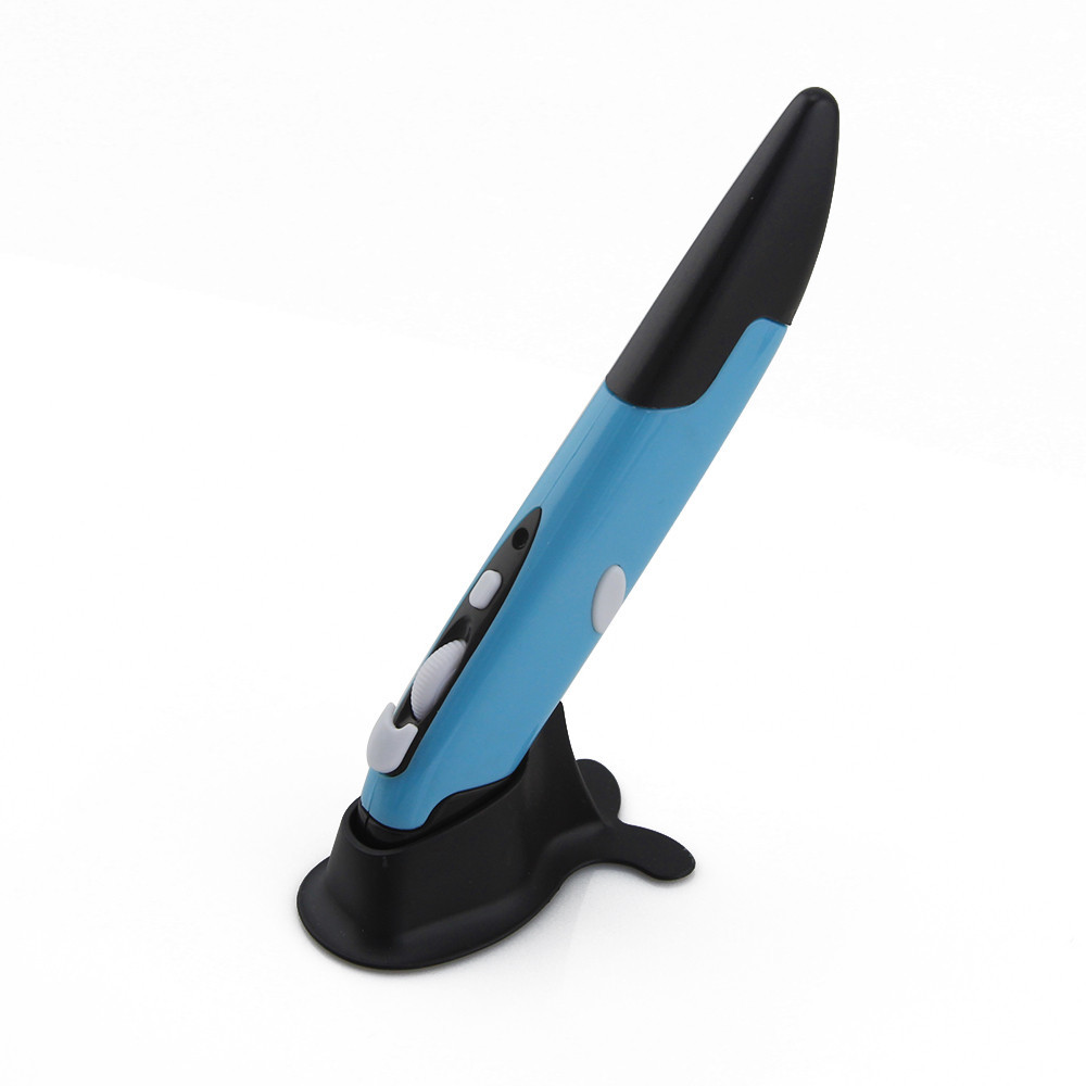 2.4Ghz Draadloze Muis 1600Dpi Optische Laptop Muis Draagbare Pen Shaped Mause Usb Ergonomische Verticale Muizen Voor Pc gamer: Blauw