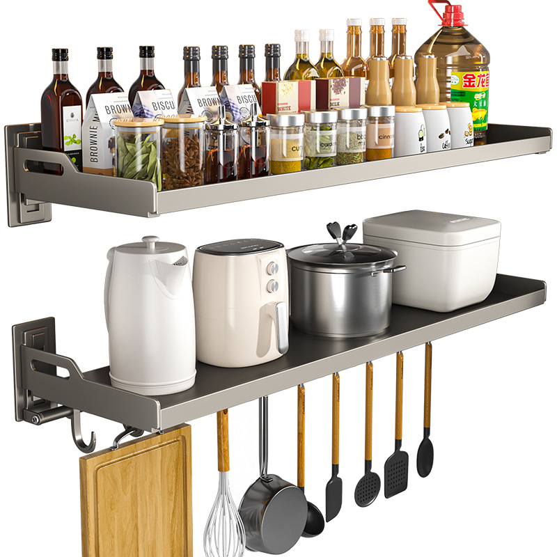 Carbon Steel Wall Shelf Metal Shelving Heavy Duty Commercial or Household Grade Wall Mount Microwave Oven Shelf with Fixing Kit