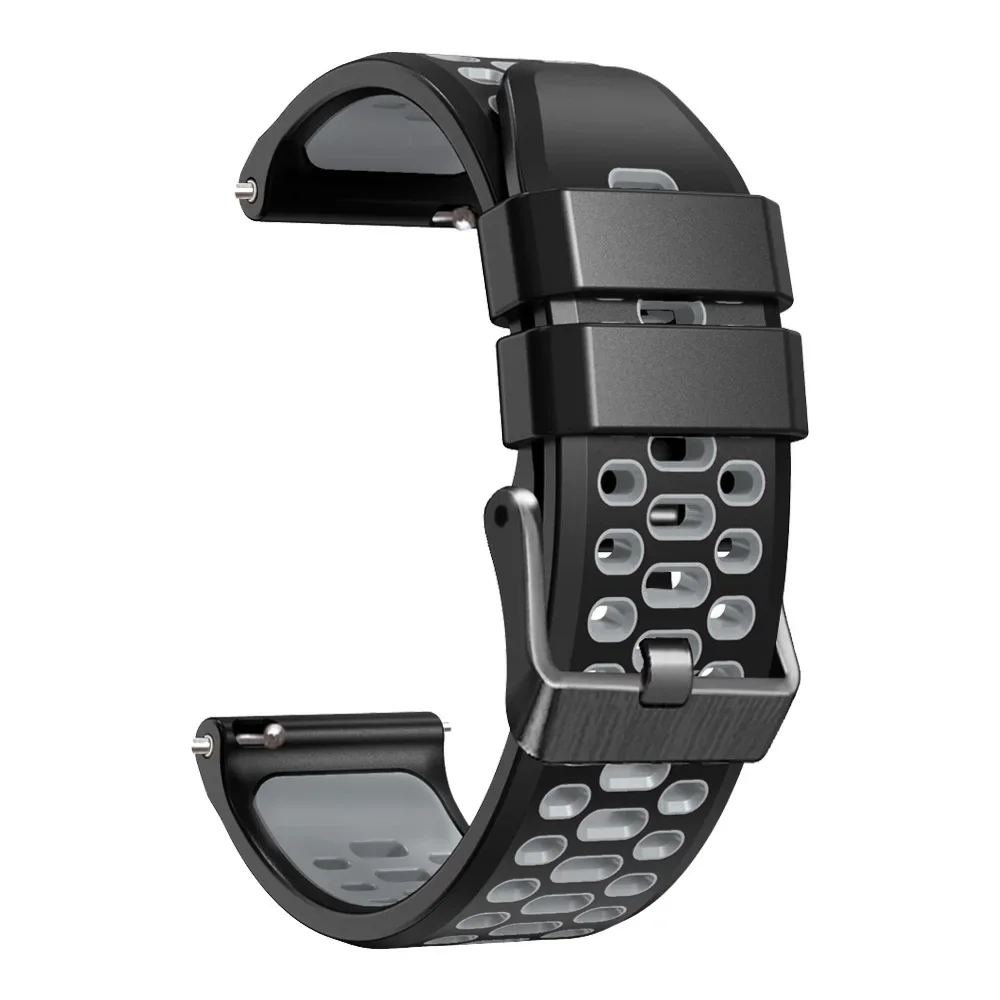Tofarvet silikone 22mm urrem, åndbar rem til coros pace 3/ apex 46mm urrem til coros apex 2 pro armbånd, armbånd: Sort gul