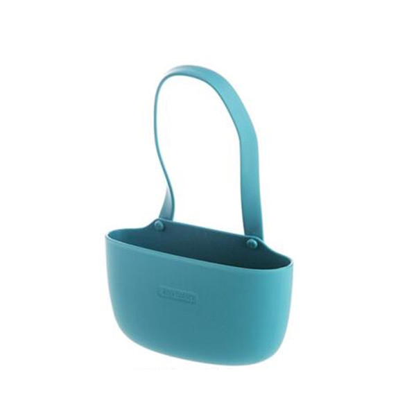 Oyourlife Dubbellaags Wastafel Spons Houder Keuken Kraan Spons Zeep Diversen Opknoping Afvoer Rack Gootsteen Accessoires Organizer: Single Layer Blue