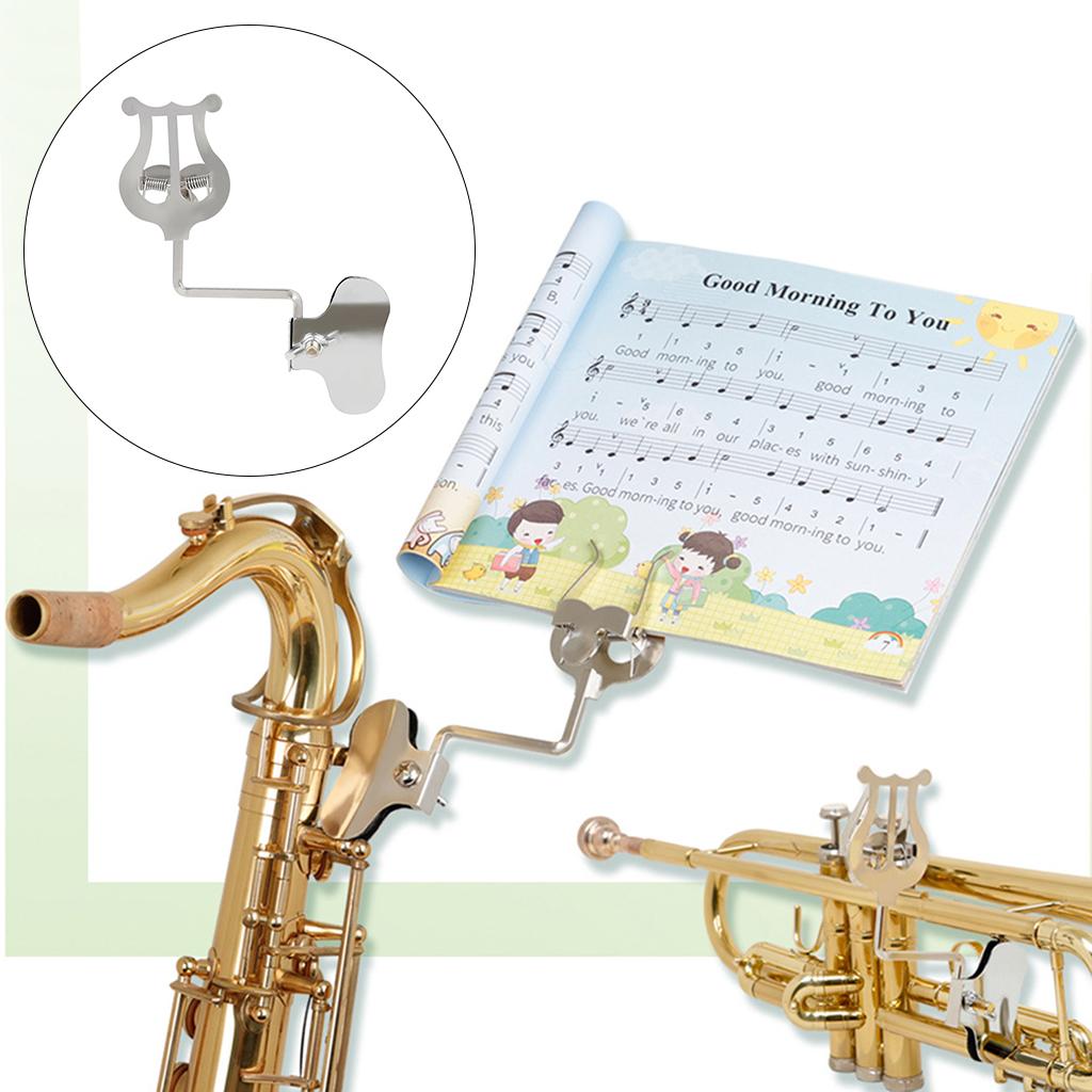 Clamp On Stand Sheet Music Clip Accessories Folder Metal Trumpet Trombone Lightweight Durable Universal Portable Marching Lyre