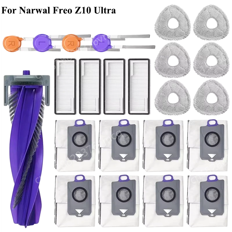 Reserveonderdelen voor (Narwal Freo Z10 Ultra / YJCC025) robotstofzuiger: hoofdborstel, HEPA-filter, dweil, stofzak, accessoires