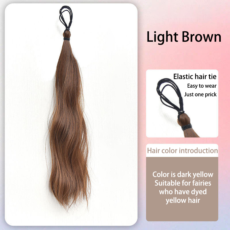 Peluca de cola de caballo a la , estilo de diadema, simulación trenzada, Peluca de cola de caballo alta femenina, cabeza de albóndiga, accesorios para el cabello, herramientas de peinado: No teñido