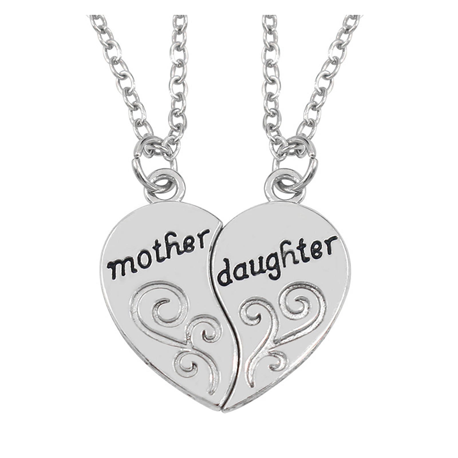 Collar con letras y corazones de amor para madre e hija, colgante cosido Popular, joyería para del Día de la madre