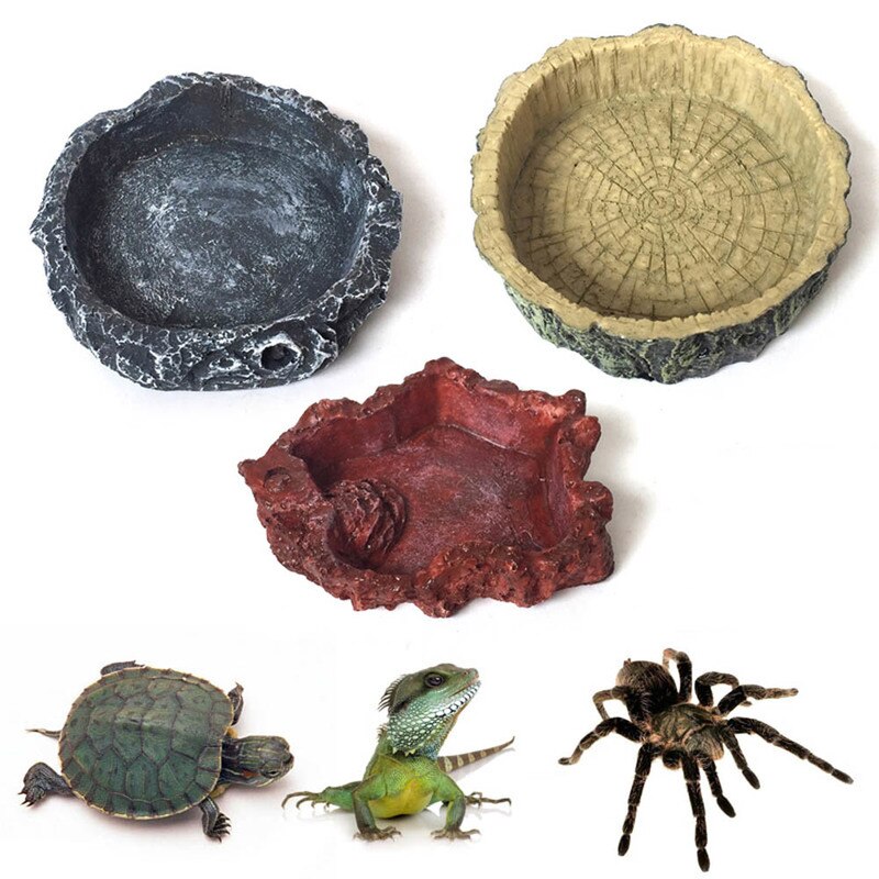 Crawler pet feeder skål bassin harpiks giftfri mad vand pot krybdyr skildpadde skildpadde skorpion firben krabber kæledyr forsyninger