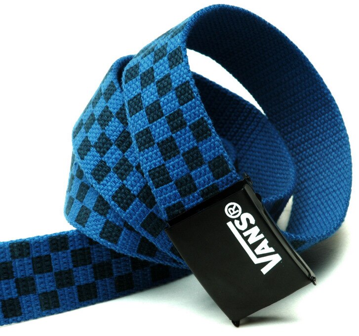 Hommes femmes ceinture ceinture 110cm noir blanc Plaid ceinture toile damier ceintures Cummerbunds toile taille ceintures décontracté damier: Plaid blue