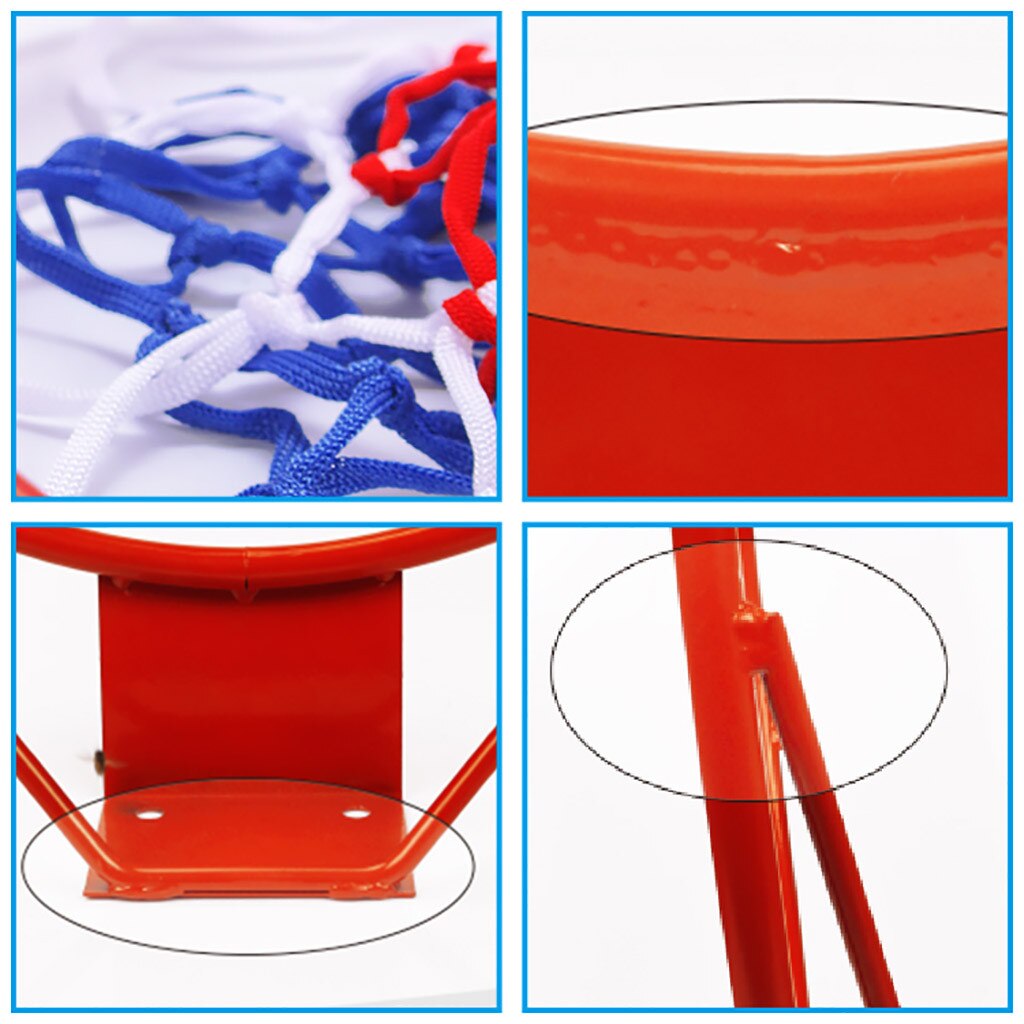 45cm Steel Hanging Basketball Wall Basketball Rim With Screws Mounted Goal Hoop Rim Net Sports Netting Indoor Outdoor