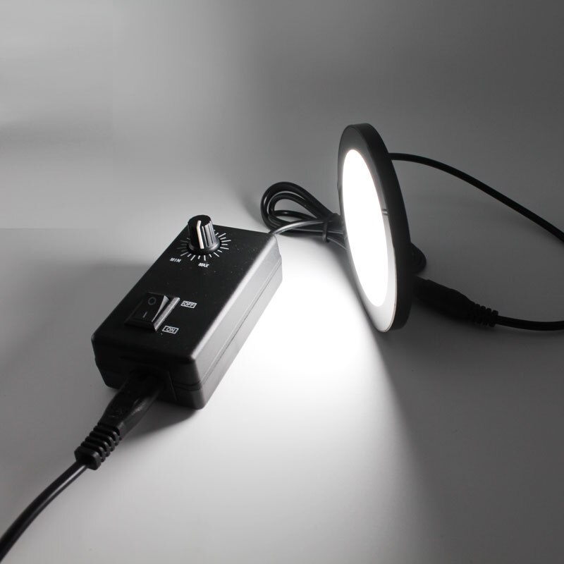 Industrial Microscope LED Ring Bottom Light Source Adjustable Brightness White Light for Binocular Trinocular Stereo Microscope