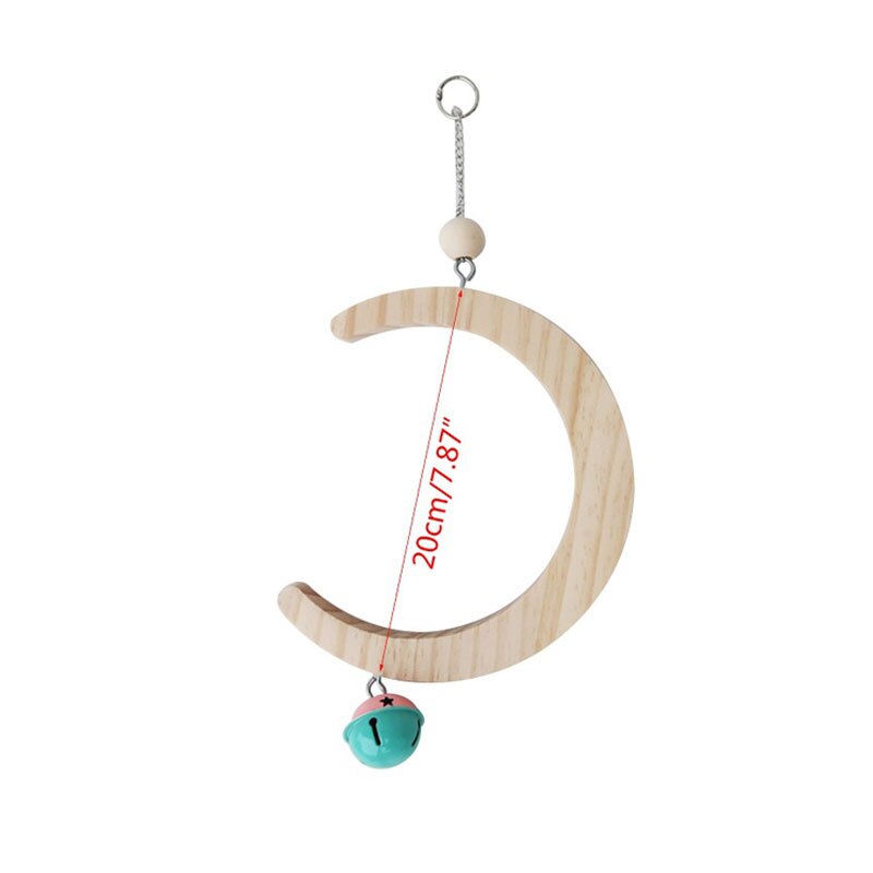 Half Moon Shape Bird Toys & U Shape Parrot Sewing Cage Toys with Bells for Little Pet Birds Like Budgerigar or Canary: Large Moon