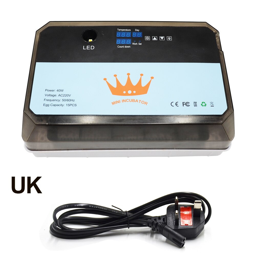15 Egg Fully Automatic Incubator Automatic Brooder High Hatching Rate Hatchery Equipment Chicken Incubator Quail Brooder: UK Plug