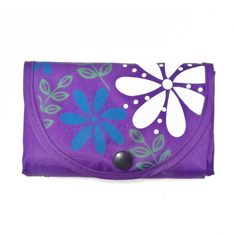 Sac à provisions d'impression de fleur pliant le sac à main réutilisable portatif de tissu d'oxford réutilisent les sacs d'épicerie d'organisation à la maison: VIOLET