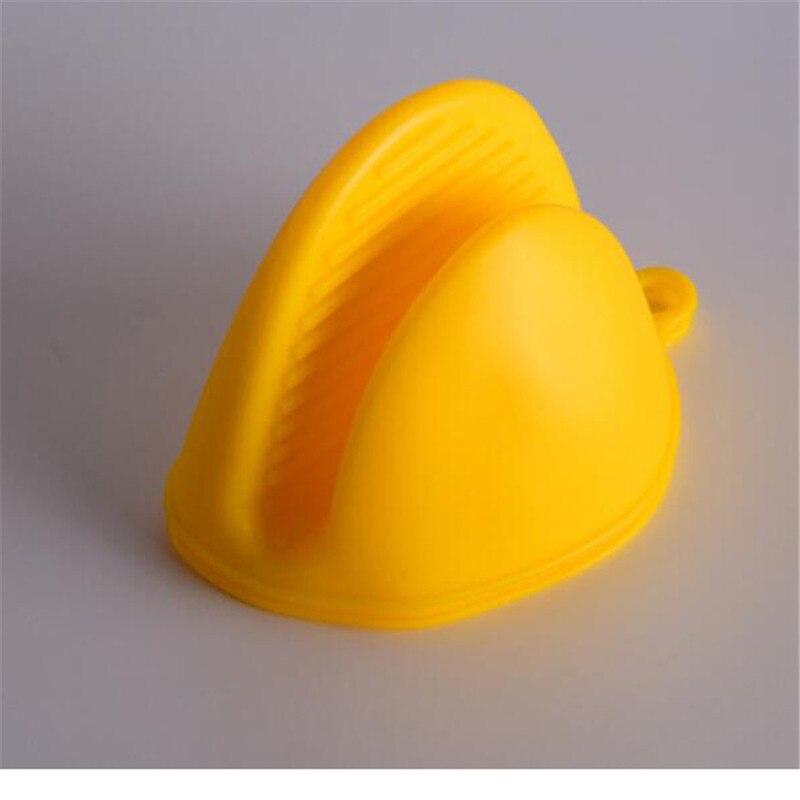 Guantes de silicona de 4 colores para cocinar, para el horno, con aislamiento térmico, antideslizantes, para microondas, soporte para olla, utensilios de cocina: YELLOW