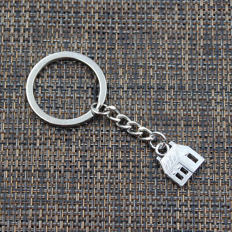 Keychain 14x18mm Kabine Haus Silber Farbe Anhänger DIY Männer Schmuck Auto Schlüssel Kette Ring Halfter Souvenir für