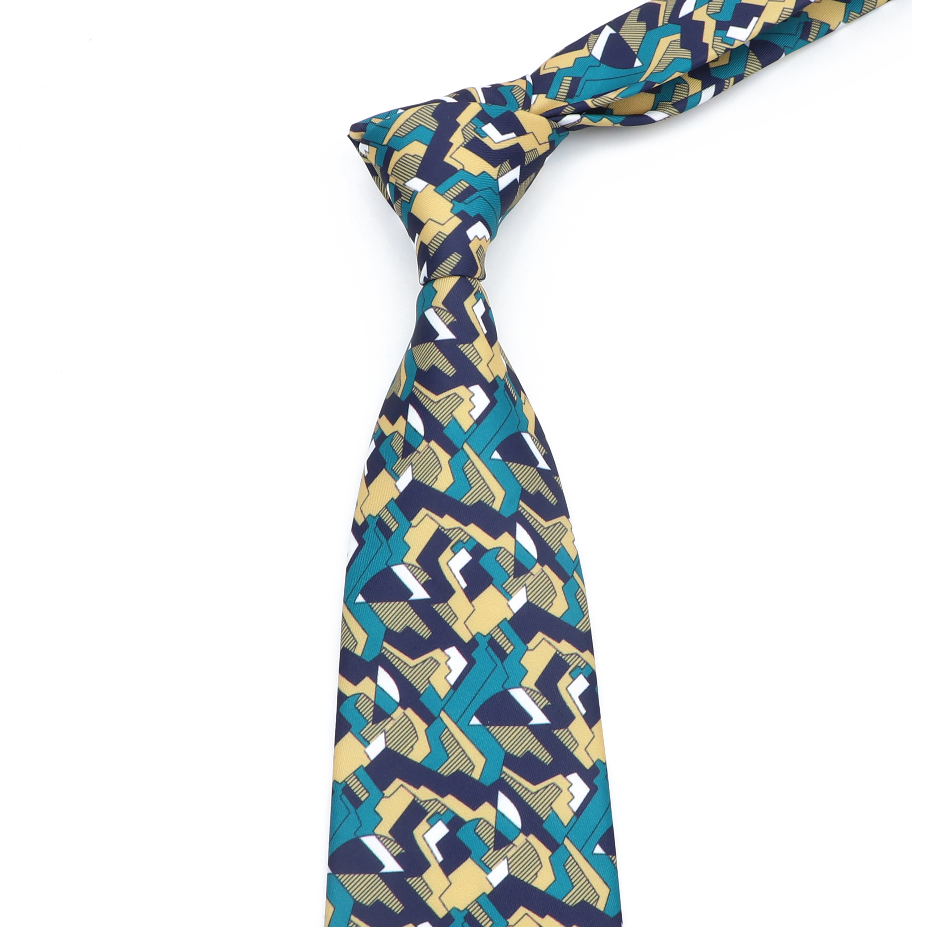 9cm Brown Blue Men Tie Vintage Floral Geometry Print Necktie Mens Wedding Business Meeting Suit Shirt Daily Wear Accessories