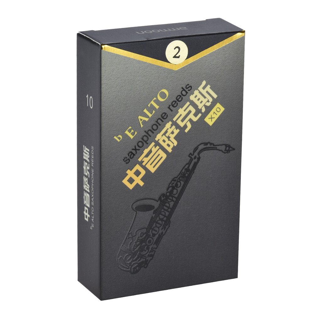 ammoon 10pcs/ Box High Grade Eb Alto Saxophone Sax Bamboo Reeds Strength 2.0/2.5/3.0 in