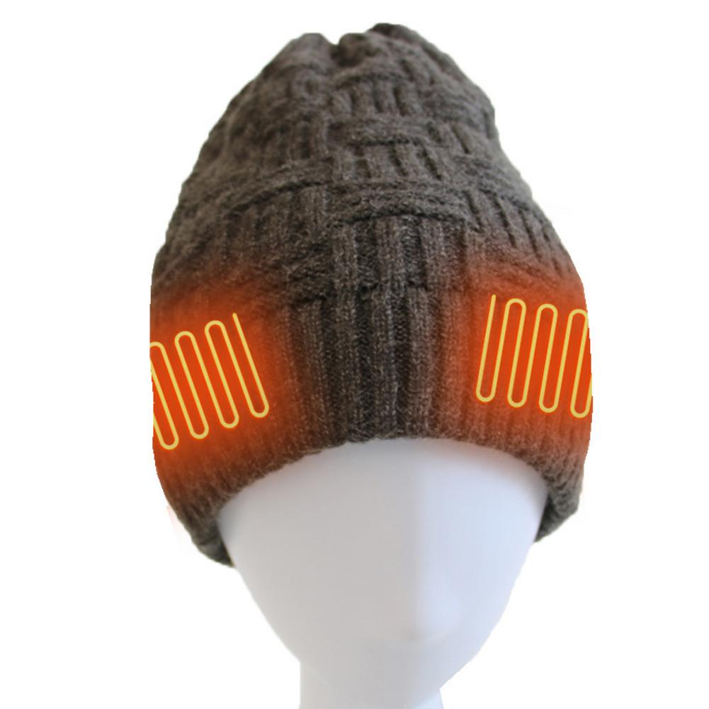 Washable Heated Hat Battery Heated Beanie Hat Electric Rechargeable Warm Winter Heated Fleece Cap Balaclava
