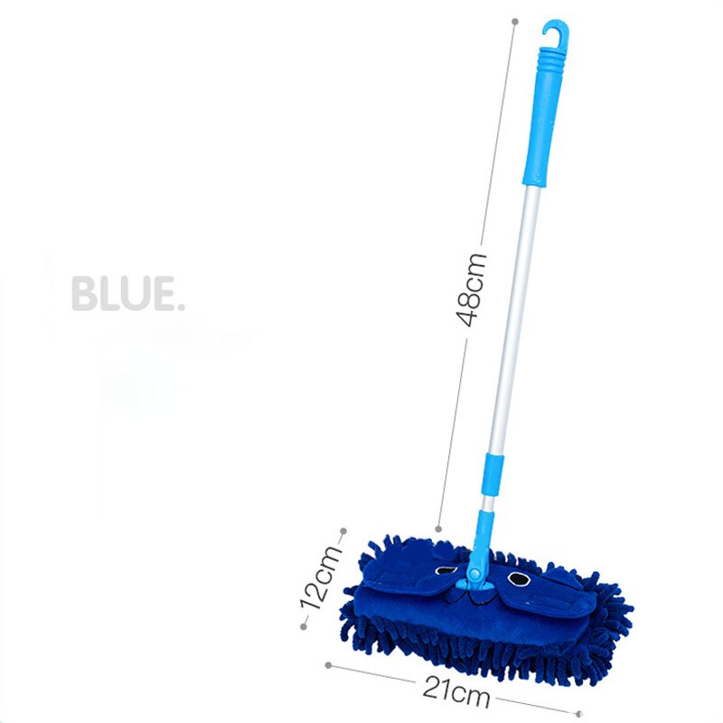 1 pcs Pretend Play Mops Floor Cleaning Pretend Play Schoonmaken Kids Keuken Bezem Miniatuur Gebruiksvoorwerpen Speelgoed voor Kinderen: Blauw