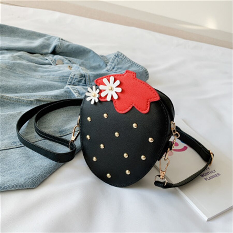 Toddler børn små piger crossbody skuldertaske jordbær form sød håndtaske