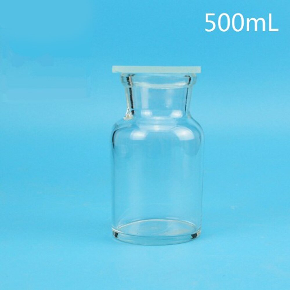 500mL Gas Collecting Bottle Transparent Clear Glass with Ground - In Glass Sheet Collector Laboratory Chemistry Equipment