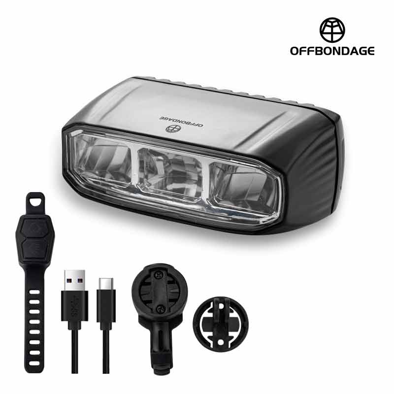 OFFBONDAGE luz delantera de la bicicleta 1000LM faro de bicicleta linterna impermeable USB TYPE-C carga MTB accesorios de lámpara de Ciclismo de Carretera: naranja