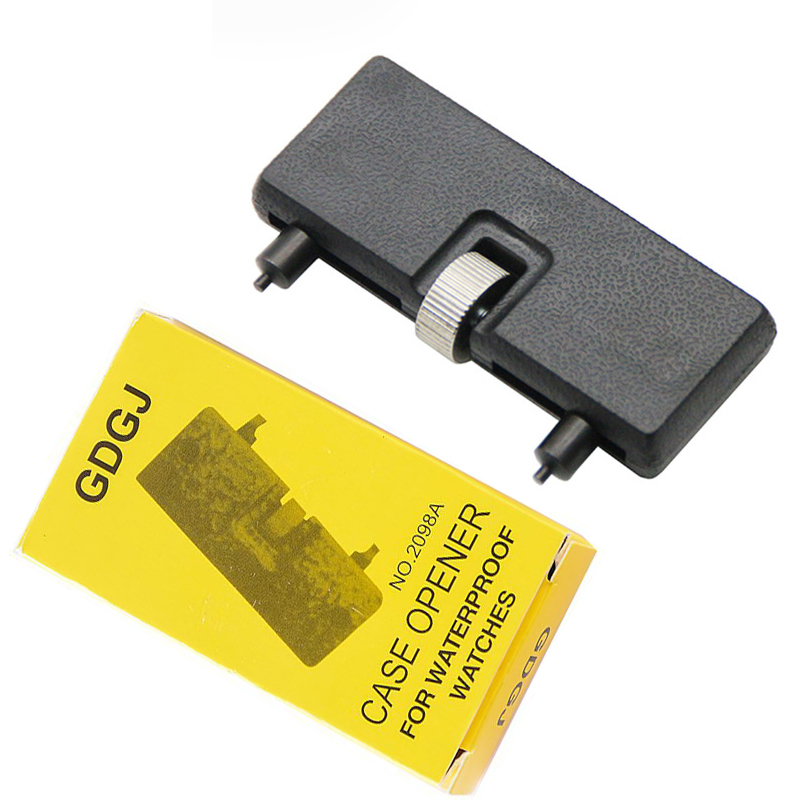 Abridor de reloj ajustable, herramienta de caja trasera, llave removedora de cierre, llave de tornillo, Kits de reparación, herramientas, removedor de pilas para reloj, 1 ud.: Negro