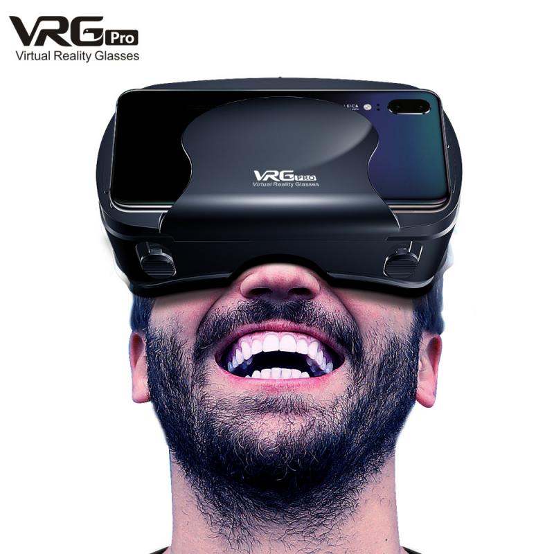 Zwart Vrg Pro 3D Vr Bril Virtual Reality Full Screen Visuele Groothoek Vr Glazen Doos Voor 5 Te 7 Inch Smartphone Brillen