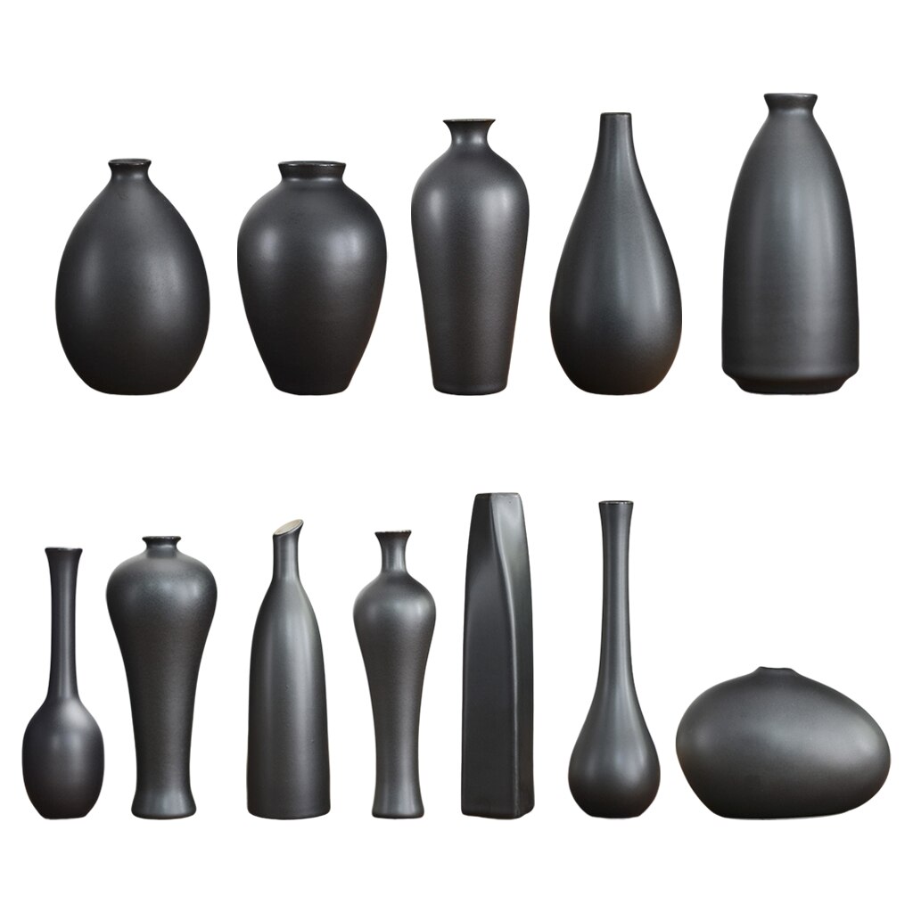 Ceramic Vase Small Large Black Modern Nordic Ornaments Home Accessories Ceramic Vase for Flower Arrangement
