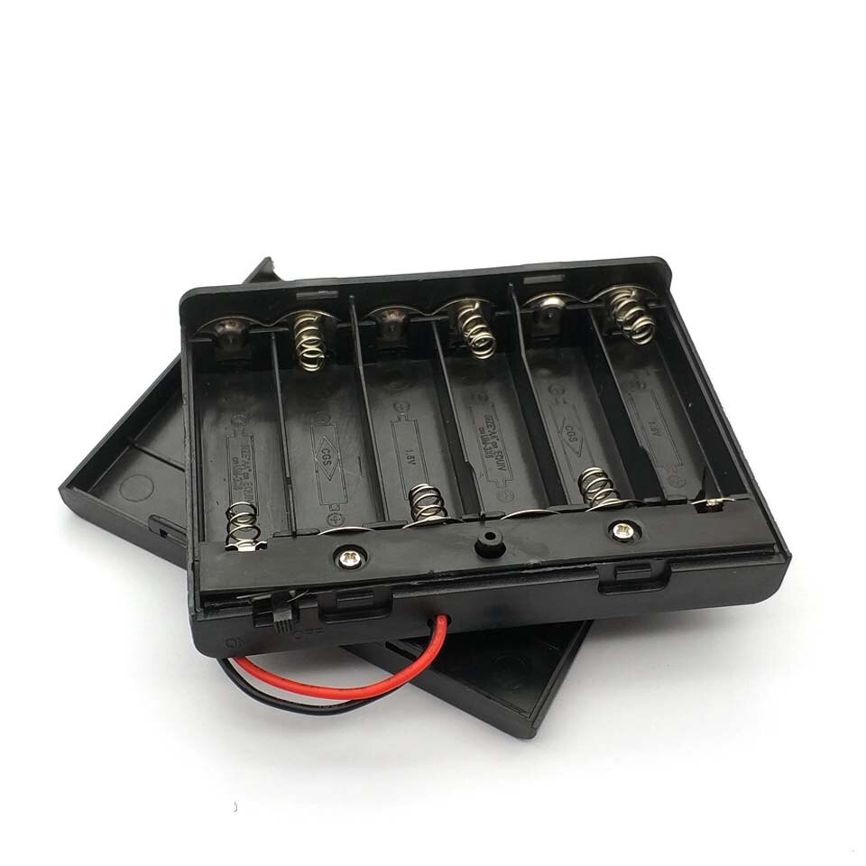 6 Aa Batterijen Houder Storage Case Plastic 1.5V Batterij Case Aan/Uit Schakelaar Met Cap Draad Voor 6X1.5V Aa Batterij