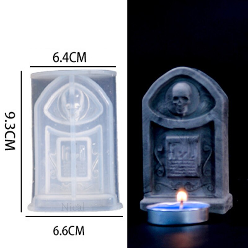 Halloween Ghost Bride Groom Candle Silicone Mold DIY Skull Pumpkin Candle Making Resin Soap Mold Christmas Craft Home Decor: B