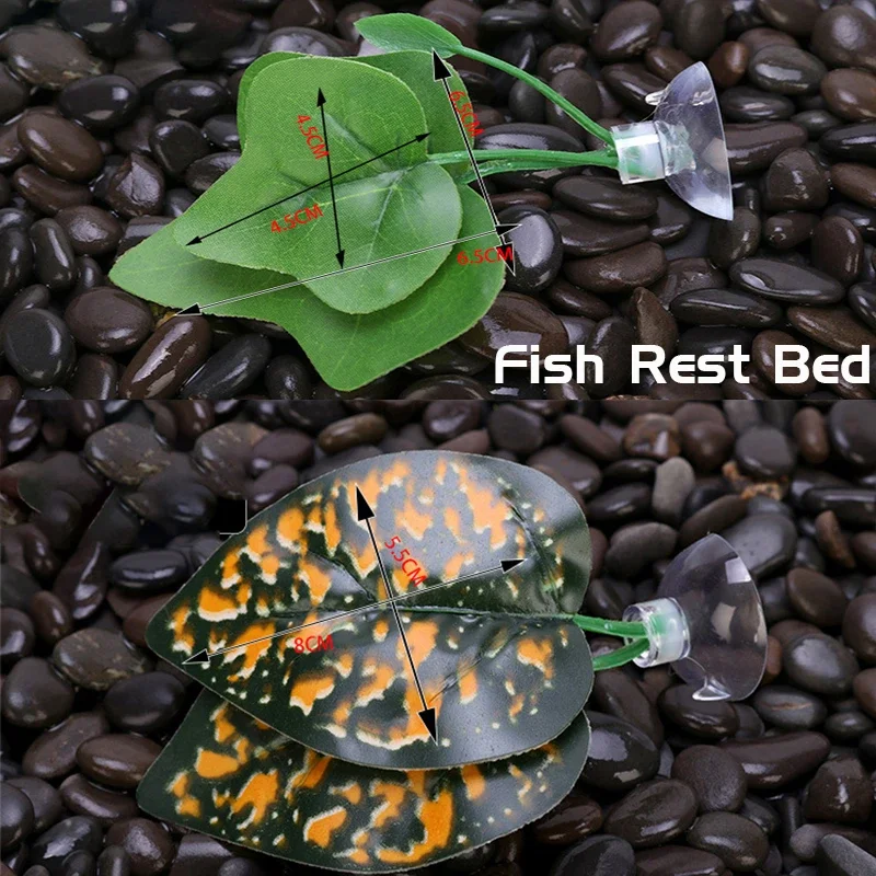 1 Uds. De hojas artificiales para pecera, decoración de cama para descanso de peces, decoración de acuario, cama flotante, hamaca de hojas, perca de lucha, Betta Spawning