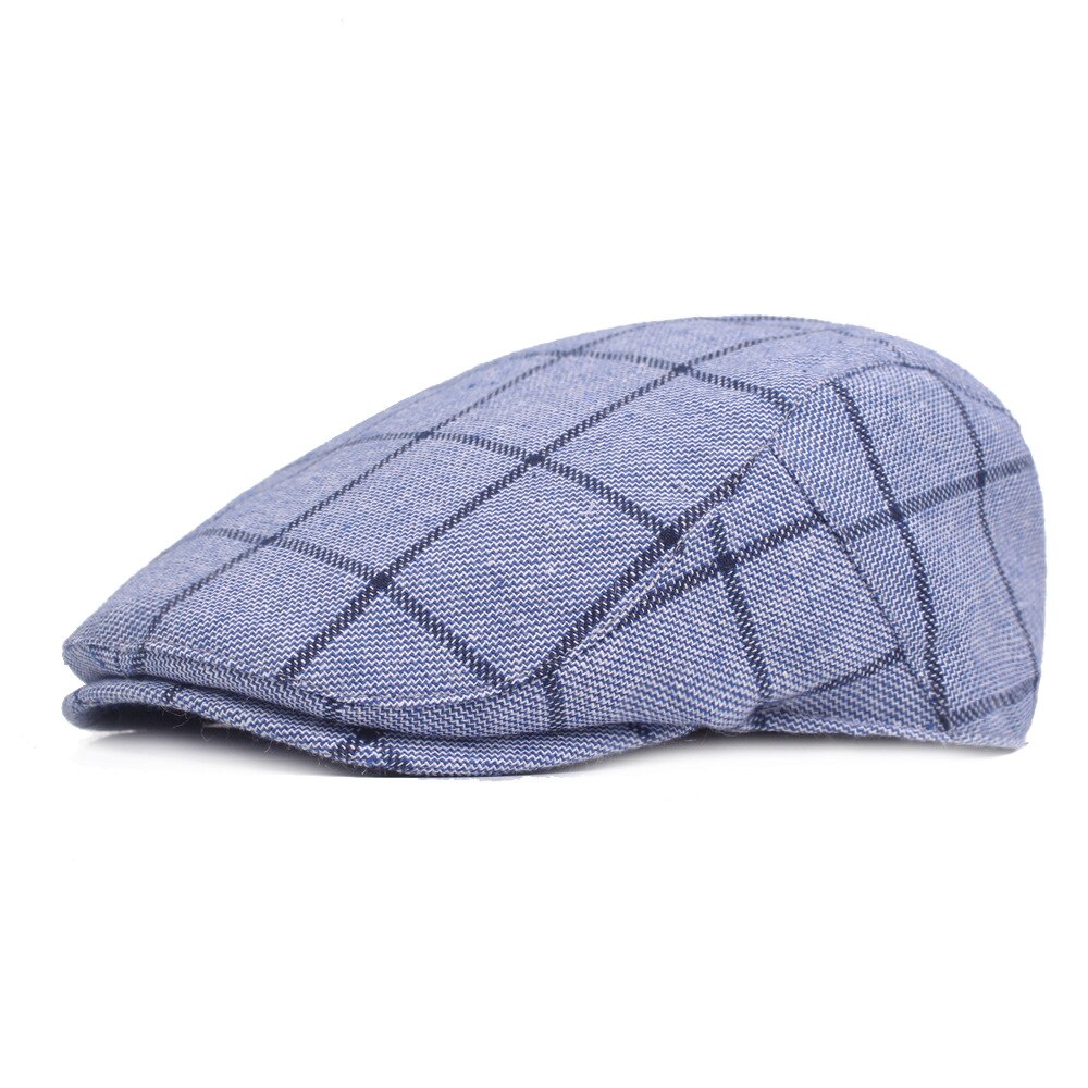 Mannen Baret Vintage Britse Stijl Peaky Blinders Hoed Zomer Elegante Man Krantenverkoper Baret Mannelijke Lente Winter Platte Piekte Baret Hoeden: Blauw