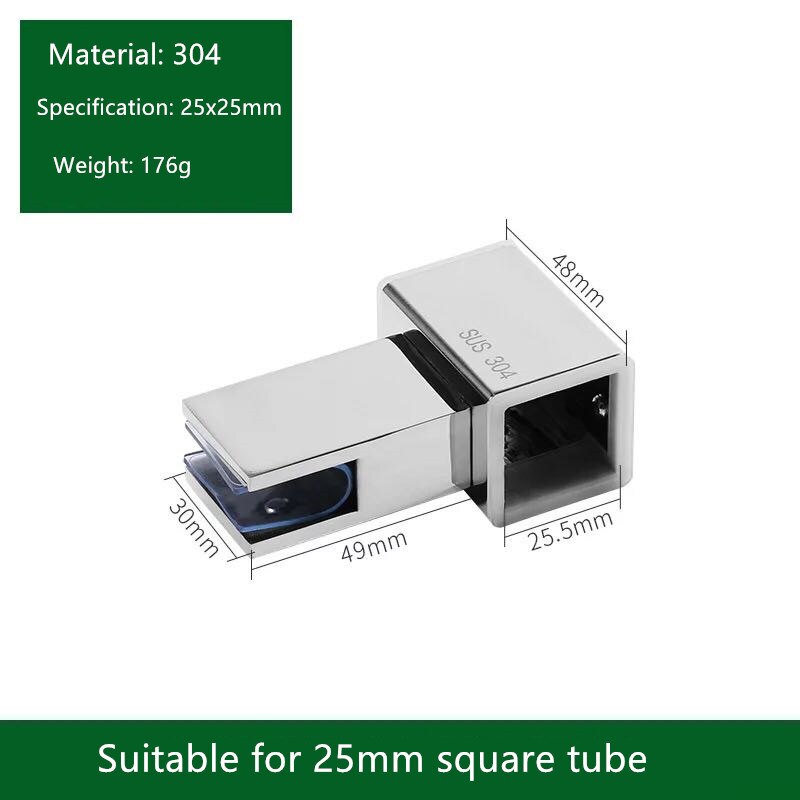 25mm fyrkantigt rör rostfritt stål anslutande hängande klämma t-formad tee 90 135 graders rakt hörn universal fläns säte: 1