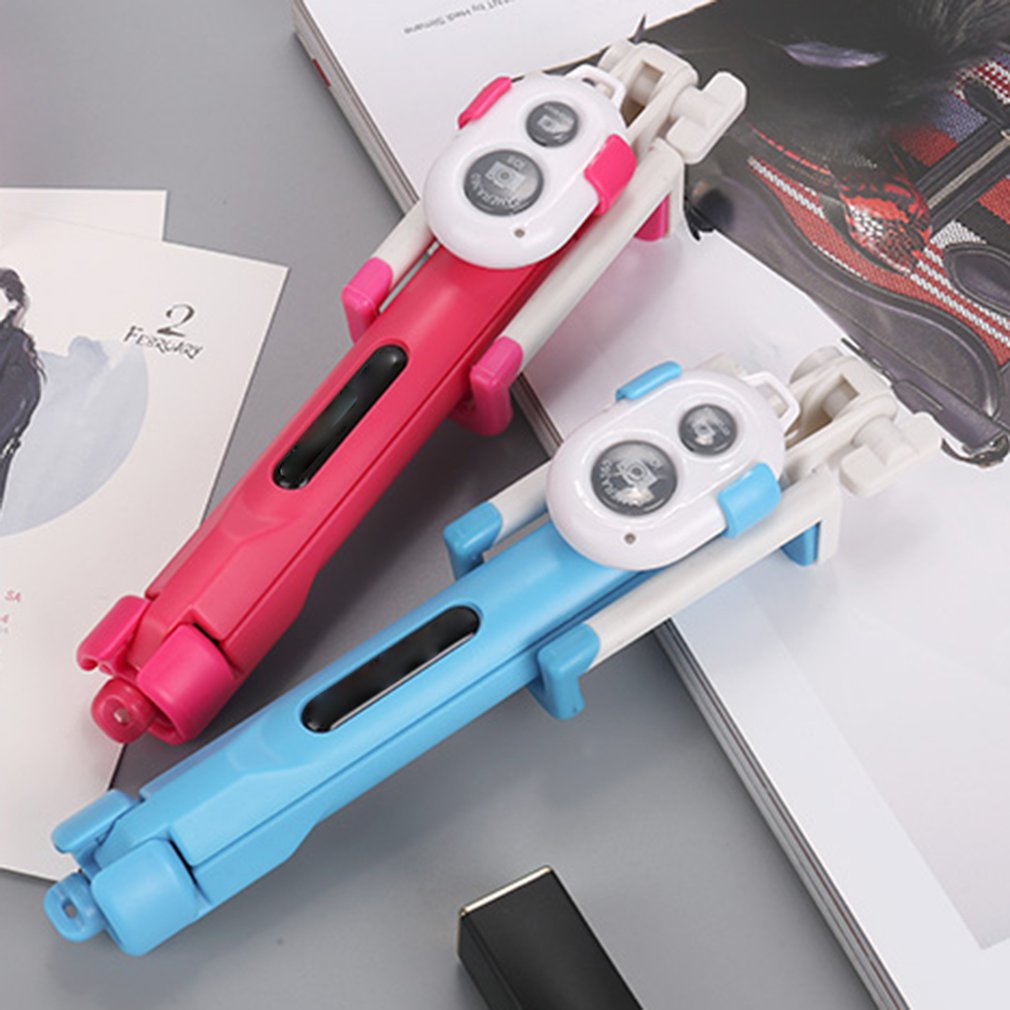 3 in 1 trådløs bluetooth selfie-stick til iphone / android / huawei foldbar håndholdt monopod lukker fjernbetjening udvidelig mini stativ