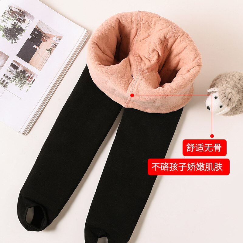 Baby Girls Silk thermal pants winter plus velvet thick warmer leggings silk cotton kids child Extra thick anti-pilling trousers