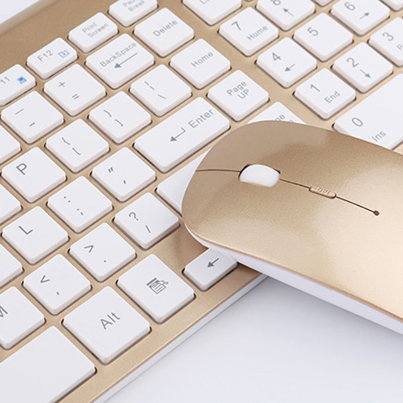 2.4GHz Wireless Keyboard and Mouse Combo 102 Keys Low-noise Wireless Keyboard Mouse for Mac Pc WindowsXP/7/10 Tv B Smooth Body