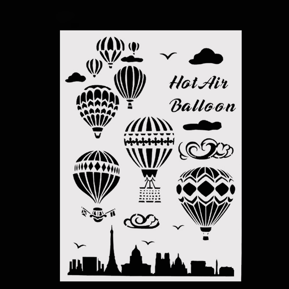 21*29.5 Cm Embossing Papieren Kaart Template Air Ballon Gelaagdheid Stencils Voor Muren Schilderen Scrapbooking Stempel Album Decor