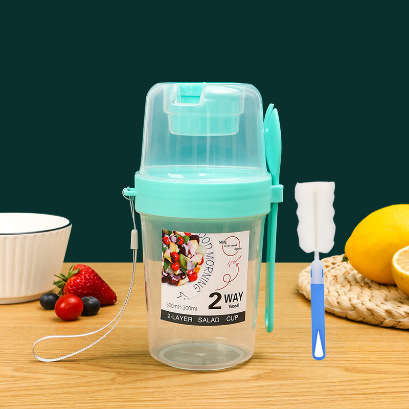 Draag ontbijtbekers, saladebekers, yoghurtgranen, havermout snacks, parfaitcontainers en saladedressinghouders met vorken!: Oranje