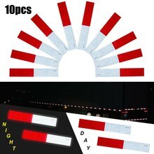 10Pcs Car Stickers Products Conspicuity Reflective Tape 2x12 Inch Red White Strip Trailer RV Truck For Car Accessories Stickers