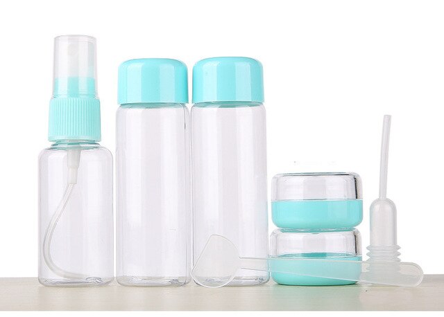 7pc/Set Mini Travel Makeup Cosmetic Face Cream Pot Bottles Plastic Transparent Empty Make Up Container Bottle Travel Accessories: 2