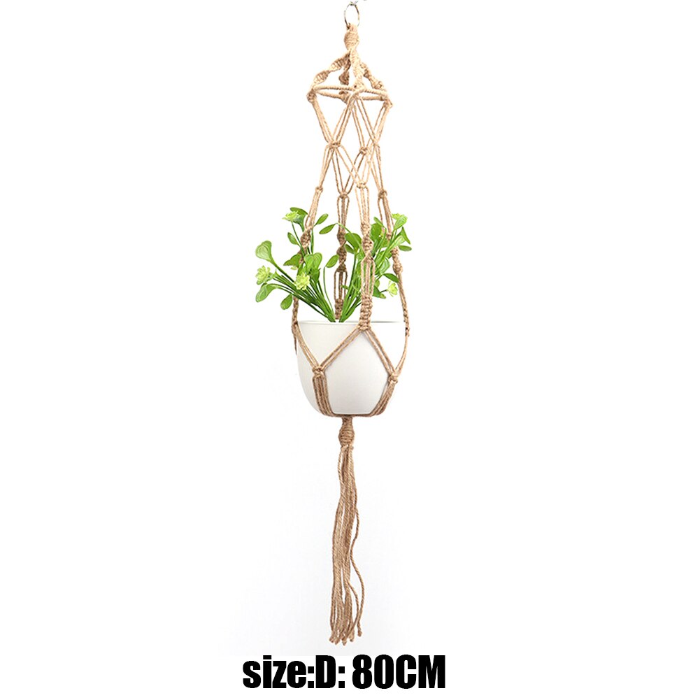 1 Pcs Handgemaakte Macrame Plant Hanger Bloempot Planter Hanger Muur Decoratie Binnenplaats Tuin Opknoping Planter Opknoping Mand: D