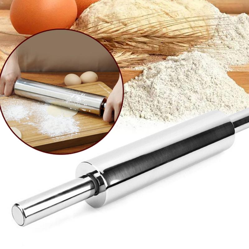 Stainless Steel Roller Non-Stick Rolling Pin Making Dough Pizza Baking 4 Sizes Baking Fondant Cake Pastry Kitchen Accessories
