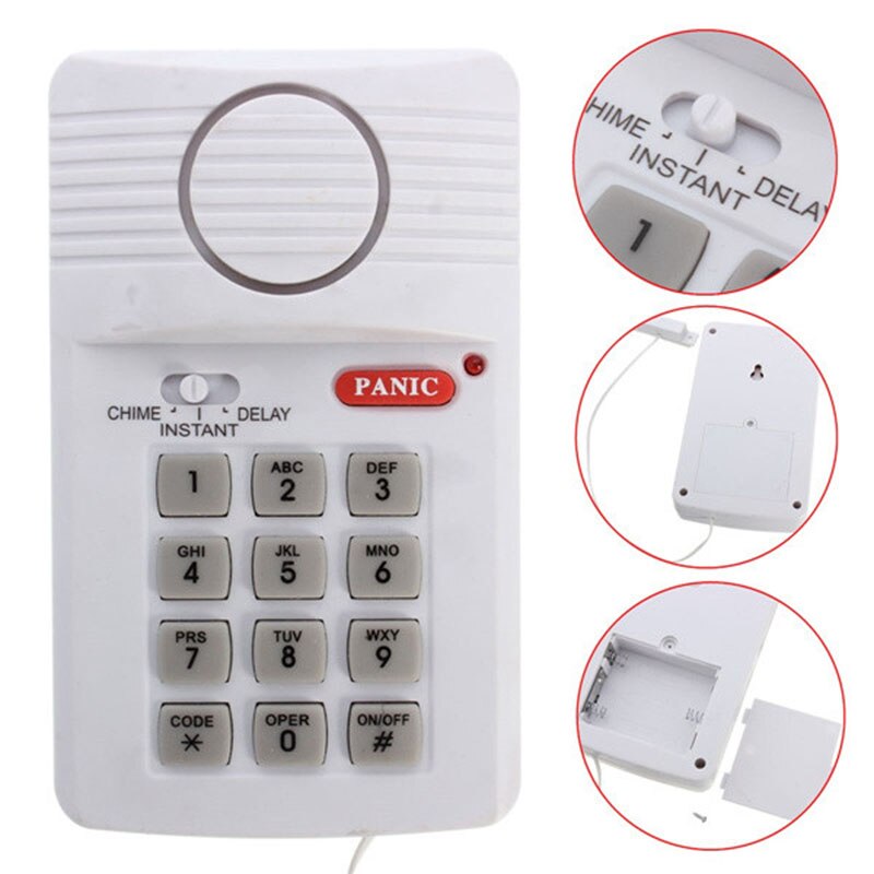 Security Keypad Door Window Alarm System With Panic Button For Home Garage Alarm Systems
